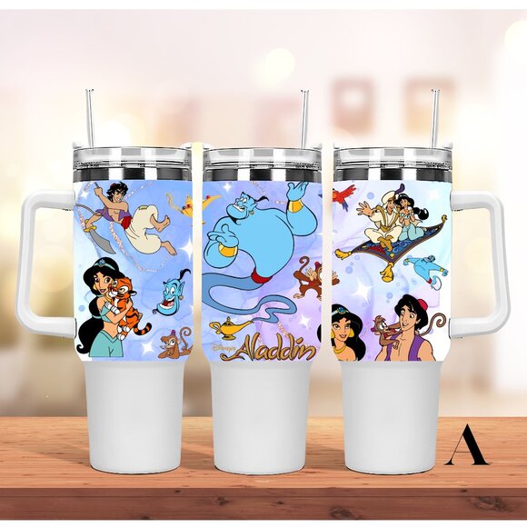 Disney Princess Jasmine Aladdin 40oz Tumbler double wall stainless tumbler for t - Picture 1 of 1